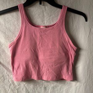 PINK Victoria's Secret Fitted Crop Tank Top Pink-LG